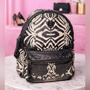 MCM Studded Zebra Print Backpack